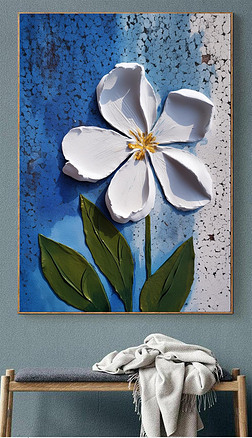 现代水彩立体花卉装饰画