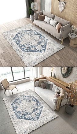 时尚美式抽象古典波斯复古欧式客厅地毯地垫图案设计