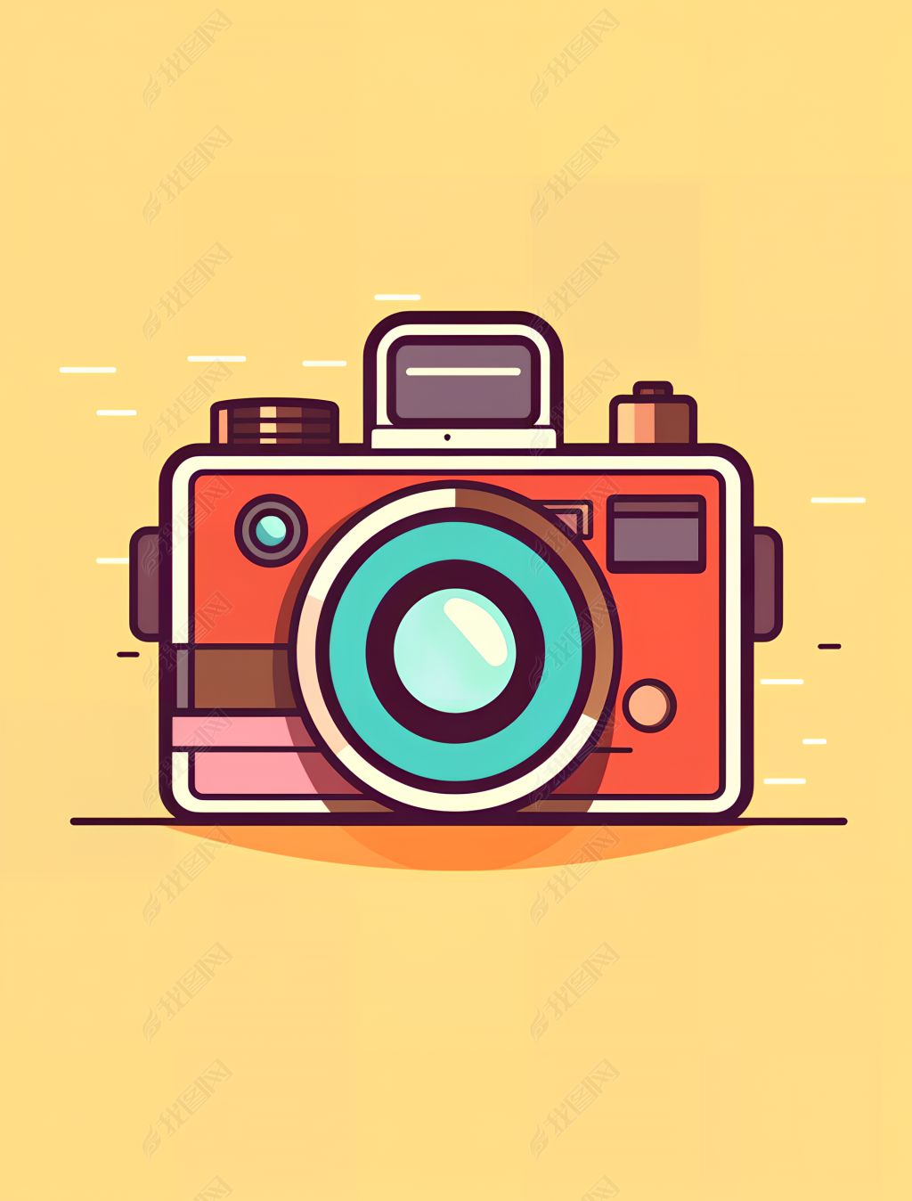 旅行贴纸照相机拍立得卡通元素