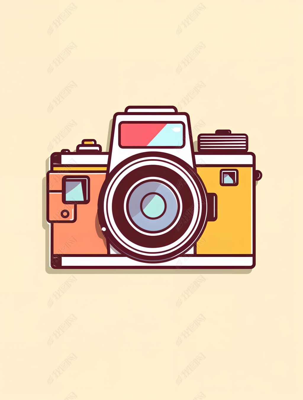 旅行贴纸照相机拍立得卡通元素