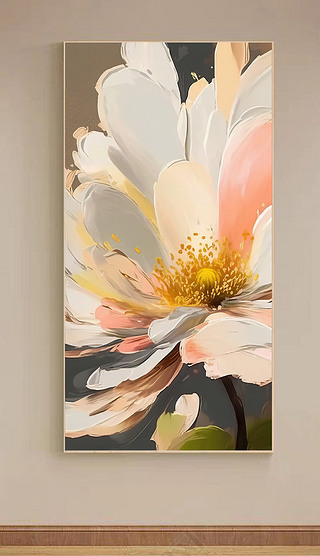 美式沙发背景墙落地画客厅花卉走廊壁画玄关装饰挂画