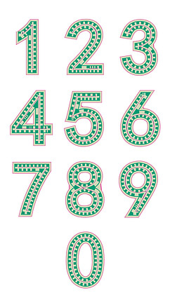 阿拉伯数字艺术字0-9文字矢量元素D8