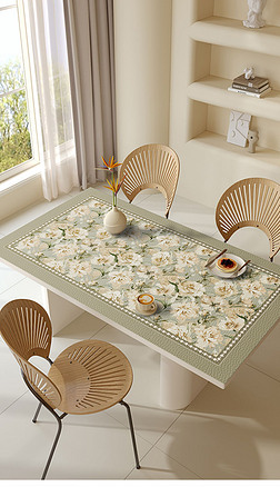 北欧小清新花朵茶几垫皮革餐桌垫ins风高级感桌布