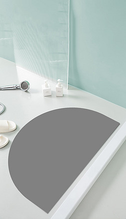 现代简约北欧硅藻泥半圆浴室效果图浴室样机