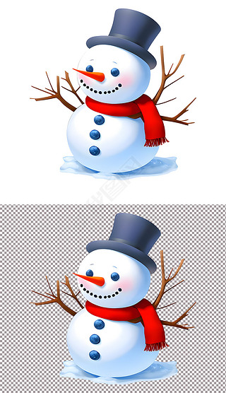 冬天节日免抠元素|雪人冬天冬季下雪结冰圣诞节日(1)