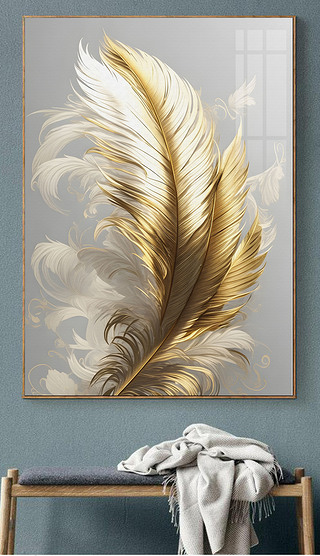 现代羽毛抽象客厅玄关装饰画