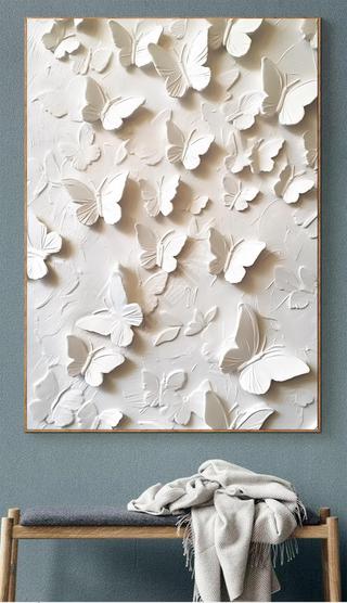 现代立体蝴蝶浮雕玄关装饰画