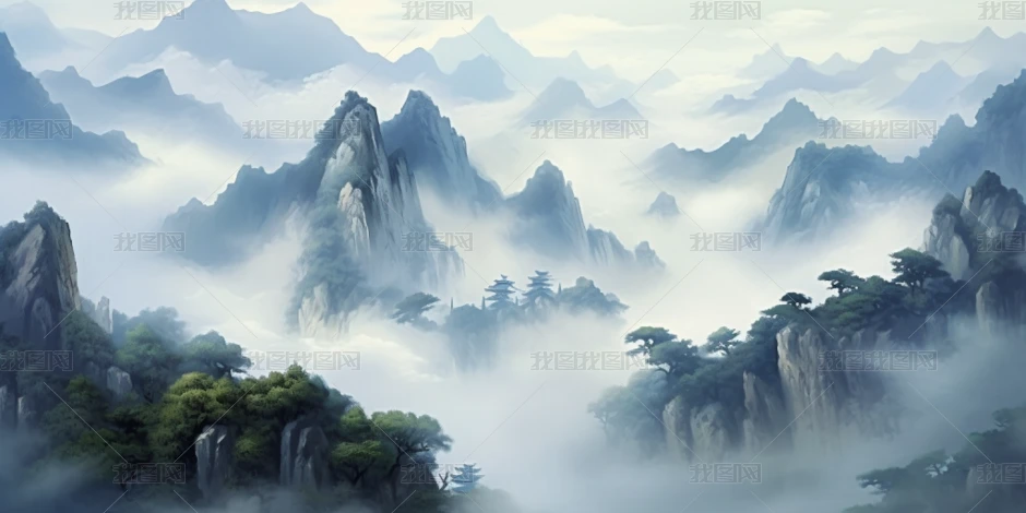 中国画国风水墨山水图片下载（8）高清摄影图-编号32508413--我图网