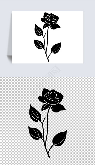 创意设计花卉植物黑白线条插画唯美艺术临摹画7