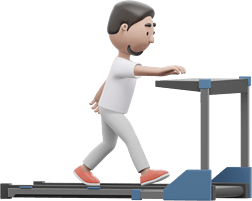 3D白人男性跑步机跑步形象