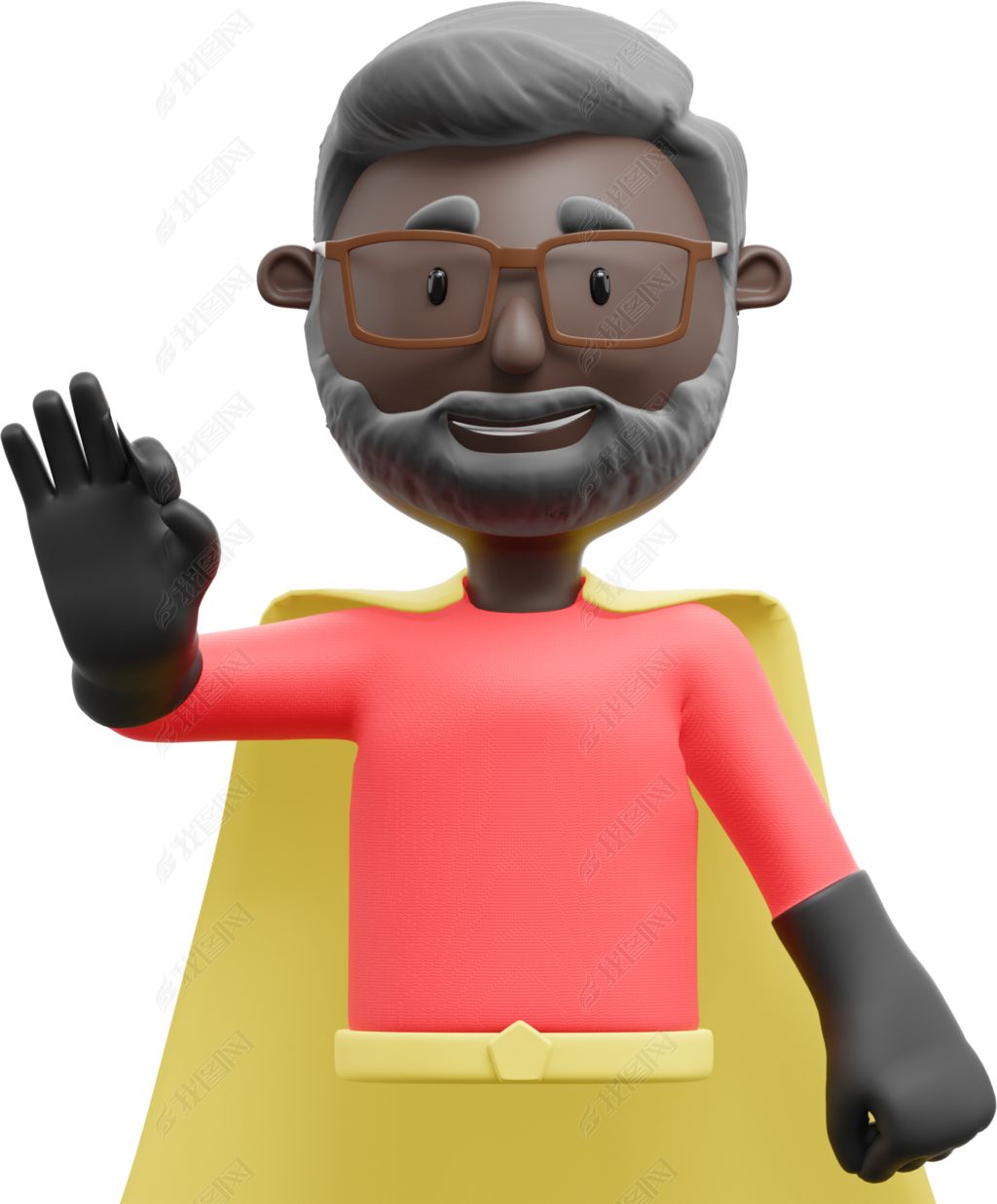 3d黑人男性ok手势形象