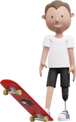 3D白人男性滑滑板形象