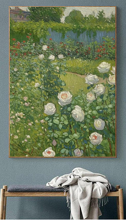 梵高风格印象派花卉花园油画装饰画