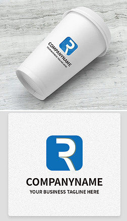 P和R组合字母设计logo