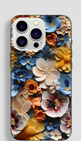 花朵油画风格手机壳花朵手机壳立体花朵手机壳
