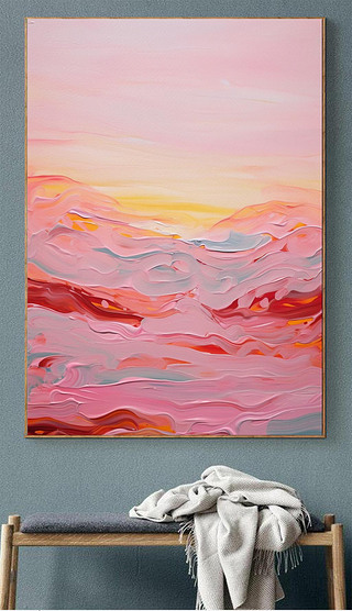 手绘油画唯美风景抽象挂画客厅玄关装饰画