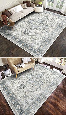 现代美式抽象古典波斯复古欧式客厅地毯地垫图案设计