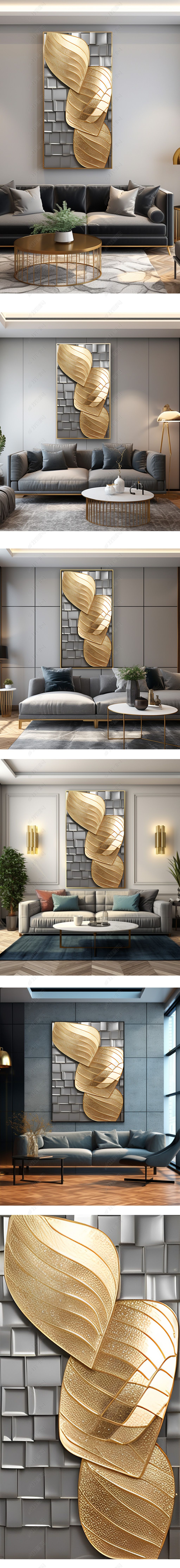 简介我图网提供黑金色现代轻奢3d立体金箔纹理书房客厅玄关装饰画下载