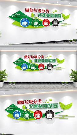 垃圾分类文化墙环保宣传文化墙社区绿色环保宣传