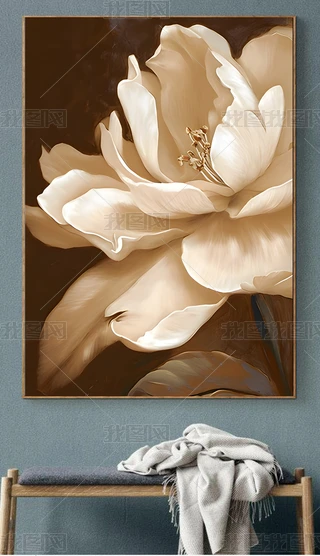 油彩画　【花】　抽象 center