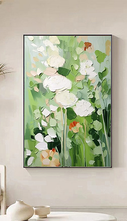 现代简约法式客厅装饰画美式玄关挂画纯手绘油画花卉