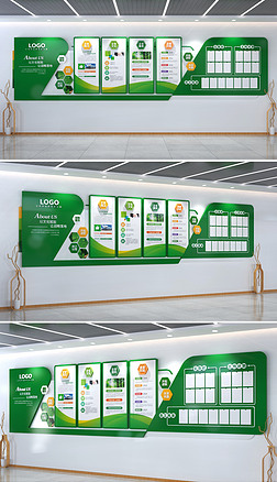 绿色环保科技企业文化墙公司介绍宣传栏形象墙