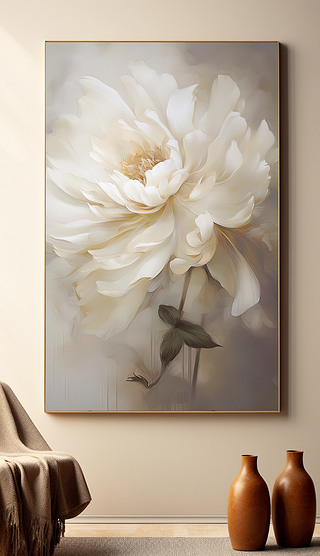 手绘北欧时尚花卉油画客厅装饰画抽象花卉挂画