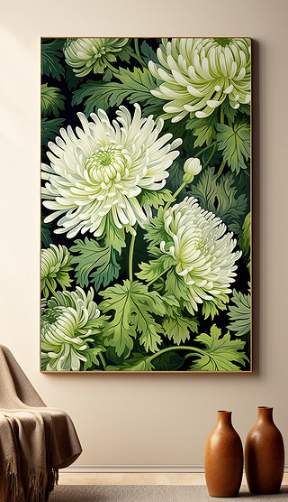 手绘北欧时尚花卉油画客厅装饰画抽象花卉挂画