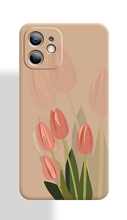 2024奶油现代简约花朵手机壳创意手机壳图案设计