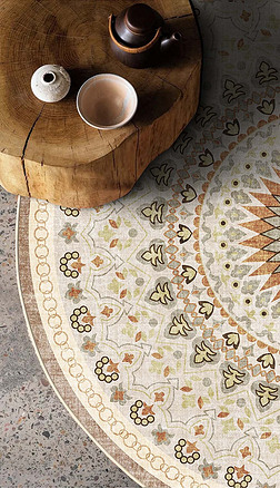 轻奢美式抽象古典波斯复古欧式地毯地垫图案设计