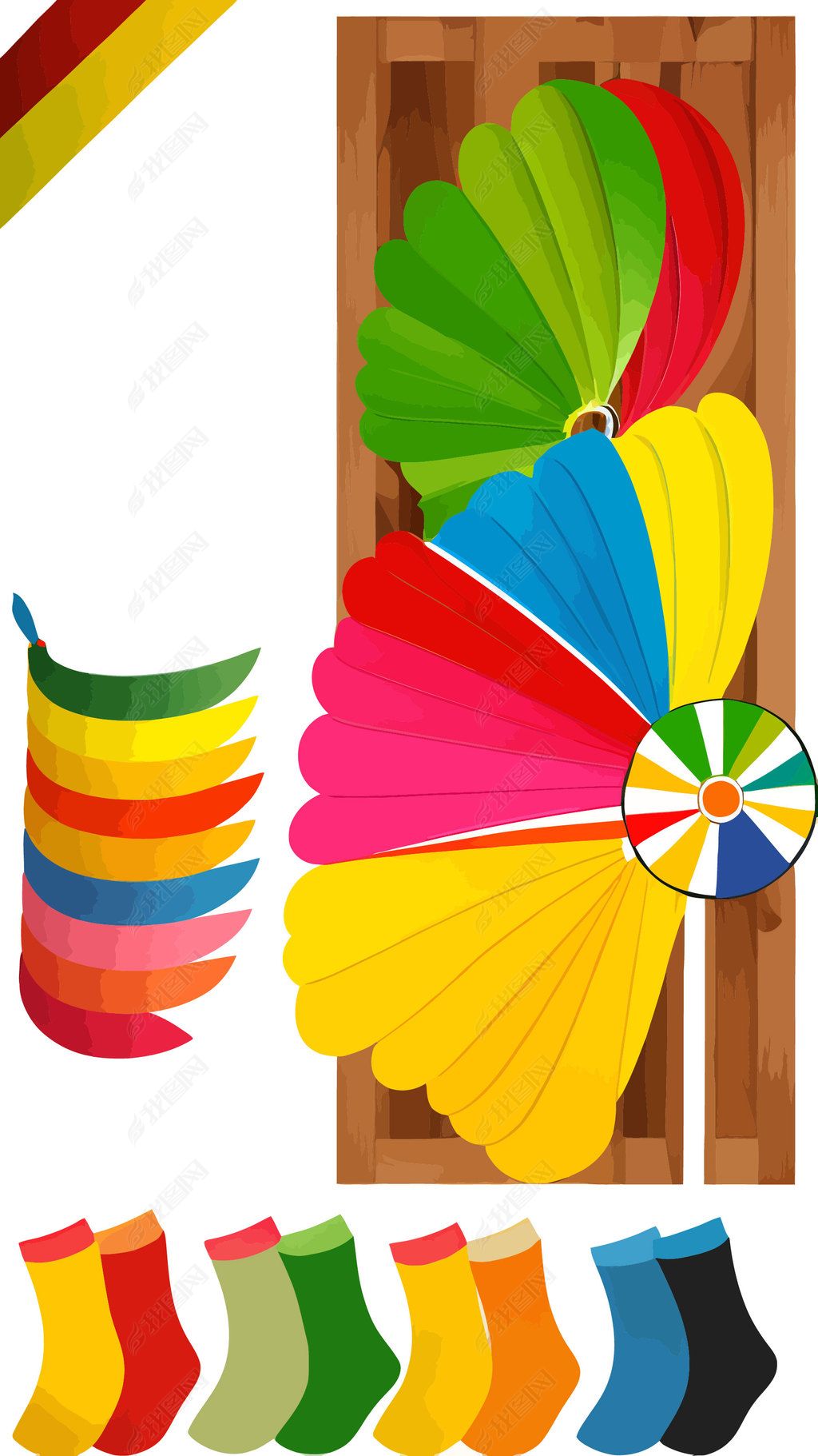 七彩物品炫彩素材商务物件彩色插画18