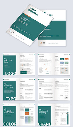 银行视觉识别vi手册InDesign设计模板