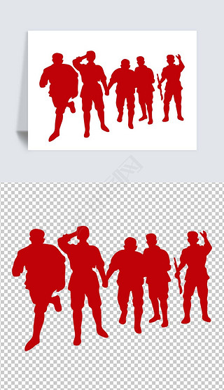 长征战士人物剪影