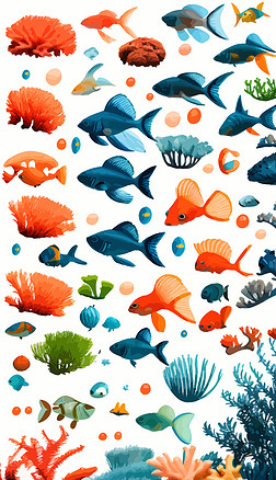 海底世界海洋生物海鲜水产插画46
