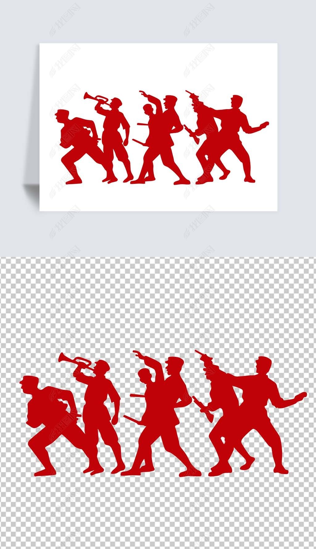 原创长征战士人物剪影