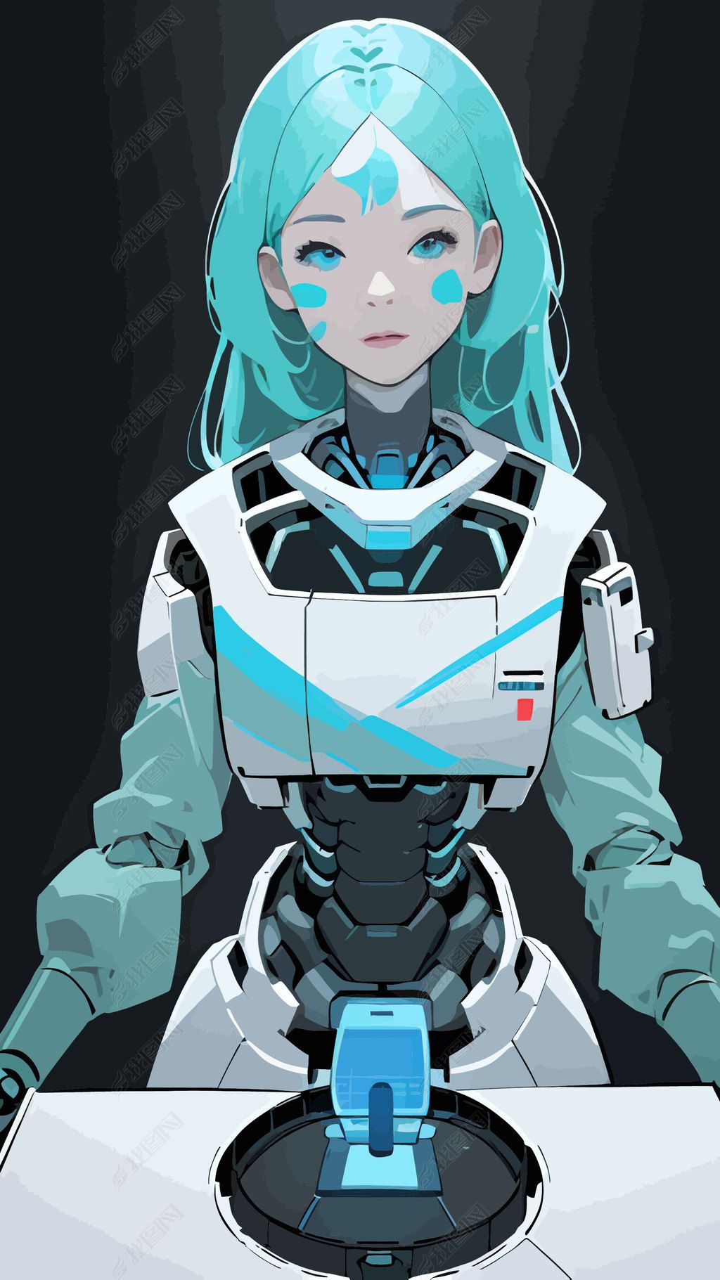 原创未来科技人工智能科学实验插画04-版权可商用