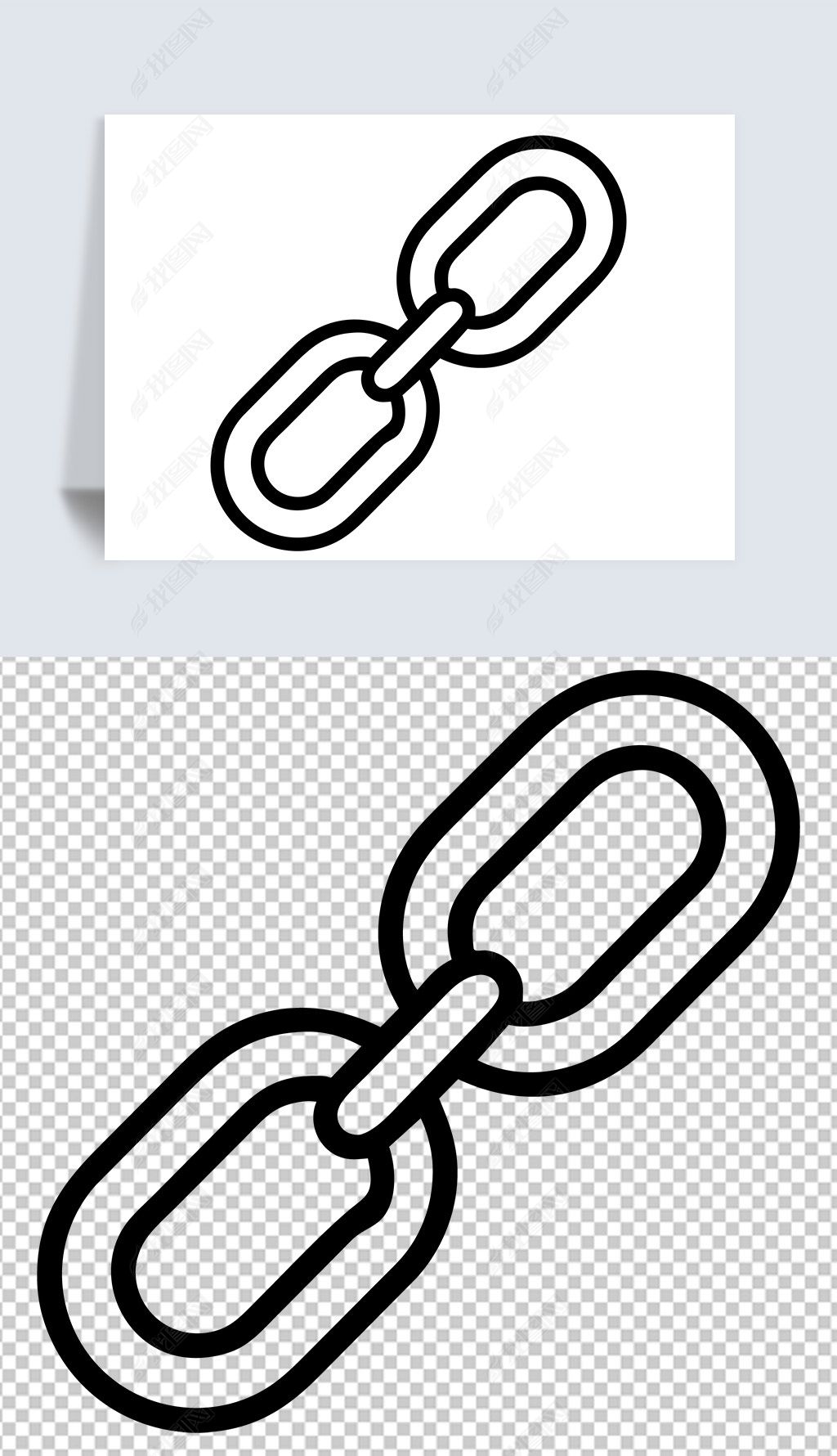 原创链条铁链个性平面插画图标插画矢量图