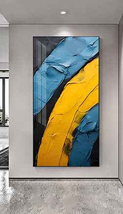 现代简约无框画油画北欧抽象客厅玄关装饰画3