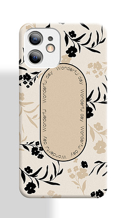 南法式奶油风现代简约花朵创意手机壳手机壳图案设计