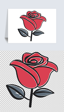 7玫瑰花植物花卉个性平面插画图标插画矢量图