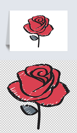 9玫瑰花植物花卉个性平面插画图标插画矢量图