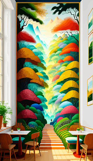 装饰画绘画艺术油画作品挂画背景墙画插画67