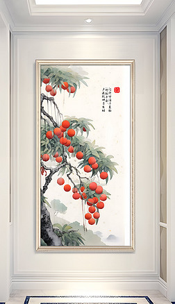 新中式玄关装饰画水墨风壁画走廊过道无框画装饰画7