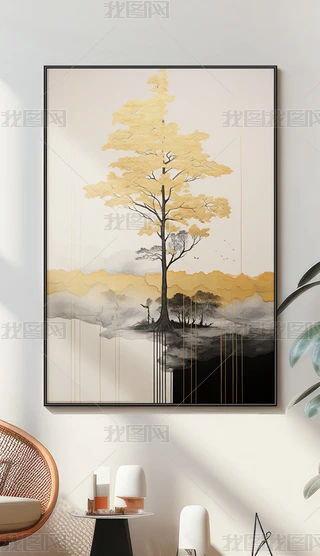 日本画　山水画　金箔背景 金色山水画金箔画图片大全-金色山水画金箔画背景图片-我图网