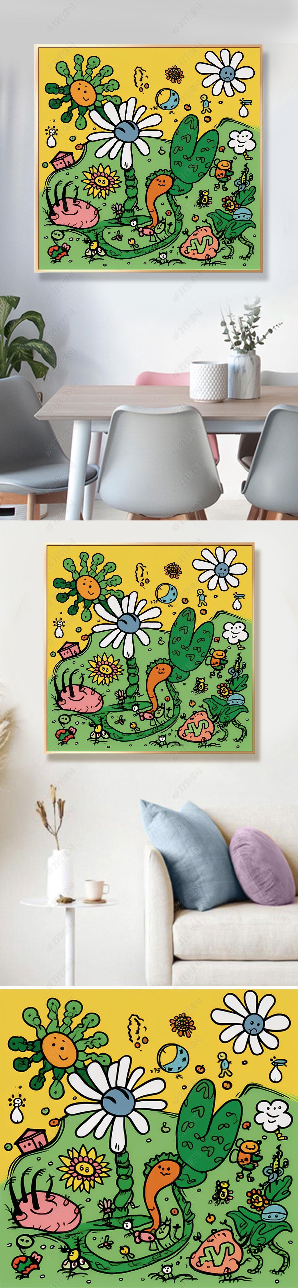 卧室床头方形创意摆画挂画