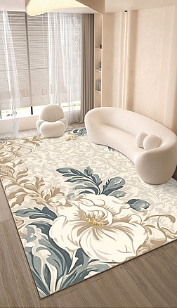现代北欧美式复古欧式轻奢简约客厅地毯图案设计