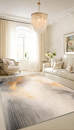 现代抽象水墨复古轻奢侘寂床边客厅几何地毯地垫
