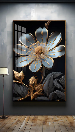 现代抽象北欧欧式奢华立体花卉装饰画挂画餐厅壁画