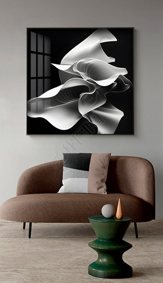 现代抽象立体肌理图案油画玄关方形装饰画