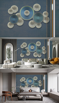 原创高清新中式极简风现代大理石抽象客厅背景墙壁画